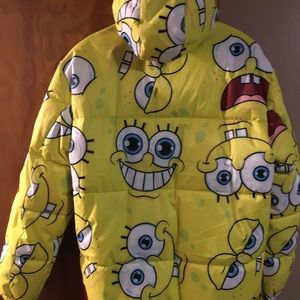 I have a medium sponge bob jacket... never worn nice and comfy ready to go..